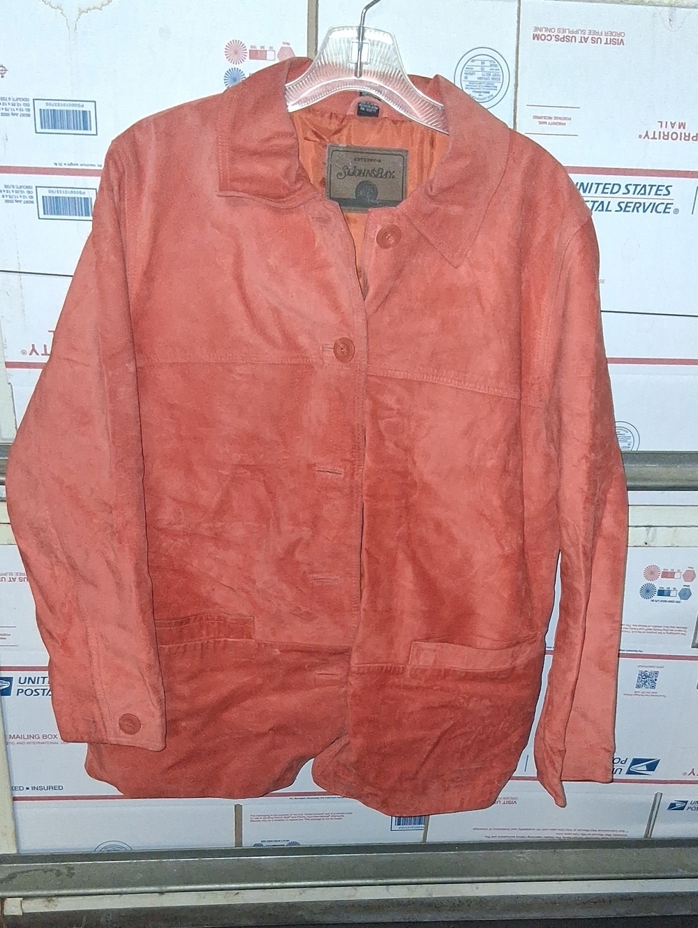 St. John's Bay Size Pm Rust Orange 100% Leather Jacket (SKU A 41)